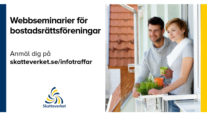 Skatteverket erbjuder webbseminarier för bostadsrättsföreningar